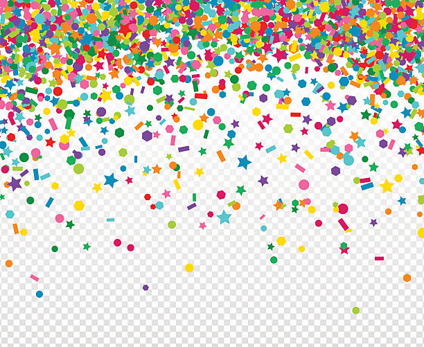 Background with many falling tiny confetti vector art illustration