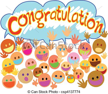 ... congratulations - Many people happy face saying... ...