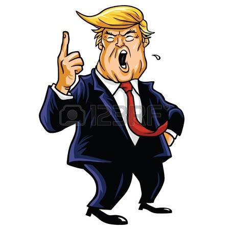 Donald Trump caricature looki