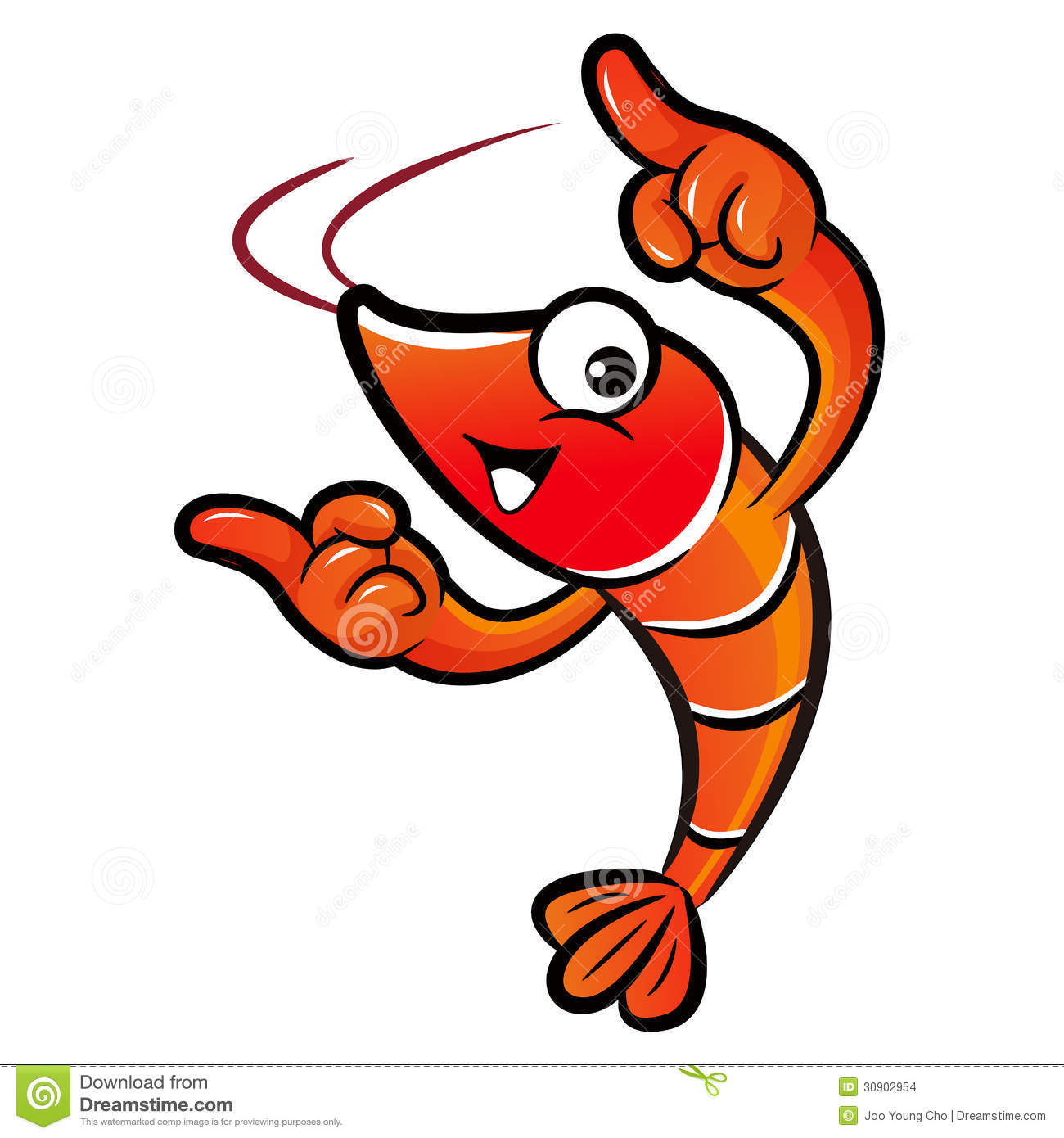 Cute Cartoon Shrimp Stock Vec