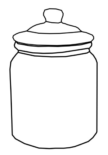 cookie jar clipart black and white