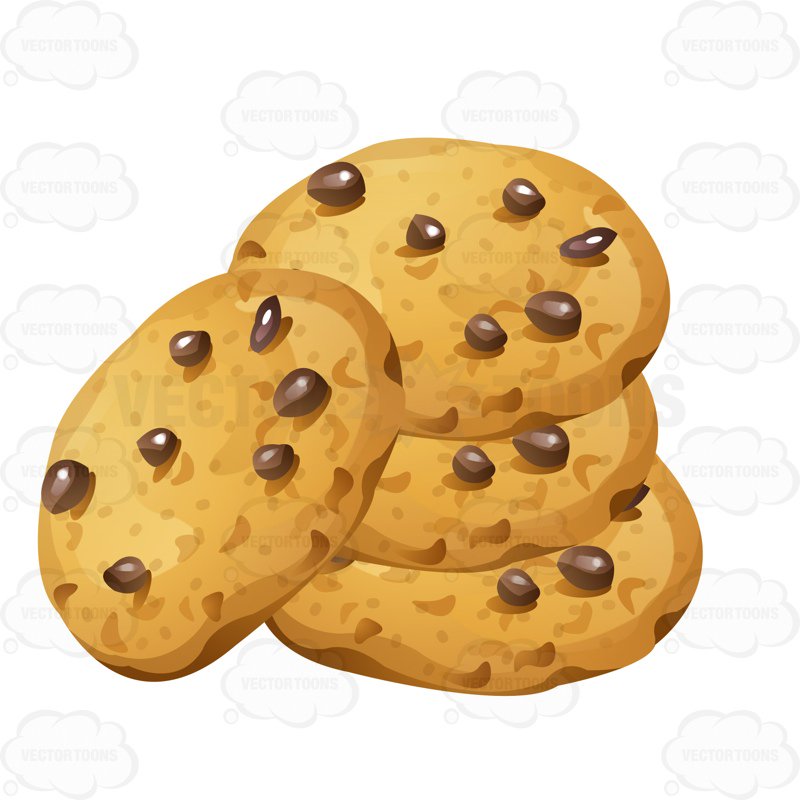 Cartoon Cookies Clipart / Download this chocolate chip cookie illustration,...