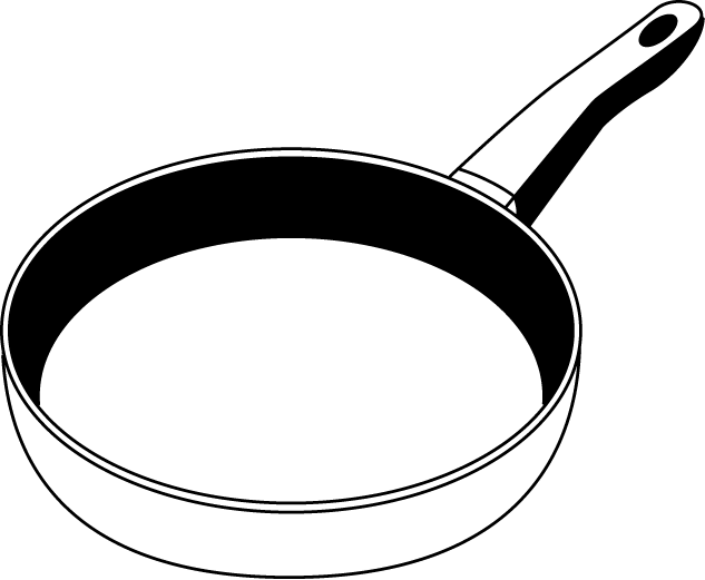 Frying Pan Clip Art Black and White