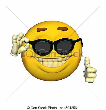 ... Cool Emoticon - Illustration of a cool emoticon isolated on... Cool Emoticon Clipartby ...