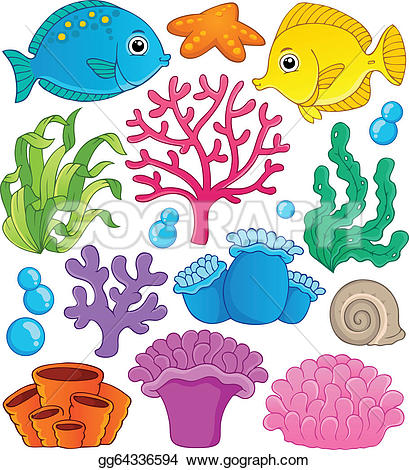 ... Coral reef theme collecti - Coral Clip Art