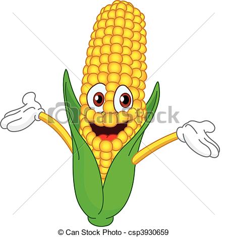 ... Corn - Cheerful cartoon corn raising his hands