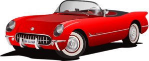 Red Corvette Convertible Clip Art