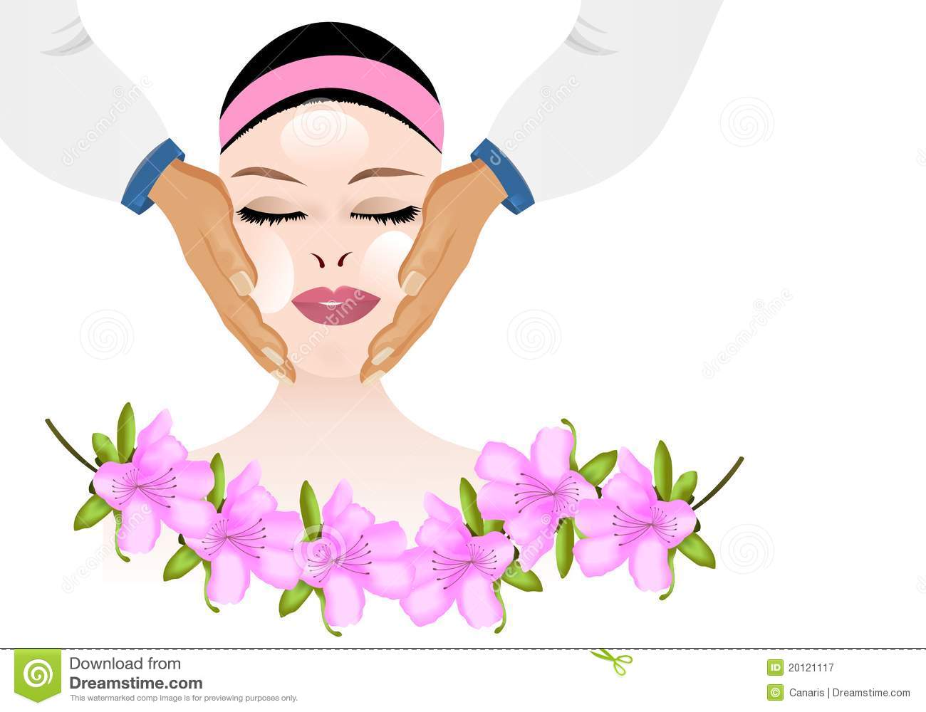 Cosmetic facial massage, cdr vector Royalty Free Stock Photography