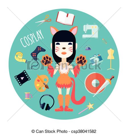 Cosplay girls clipart