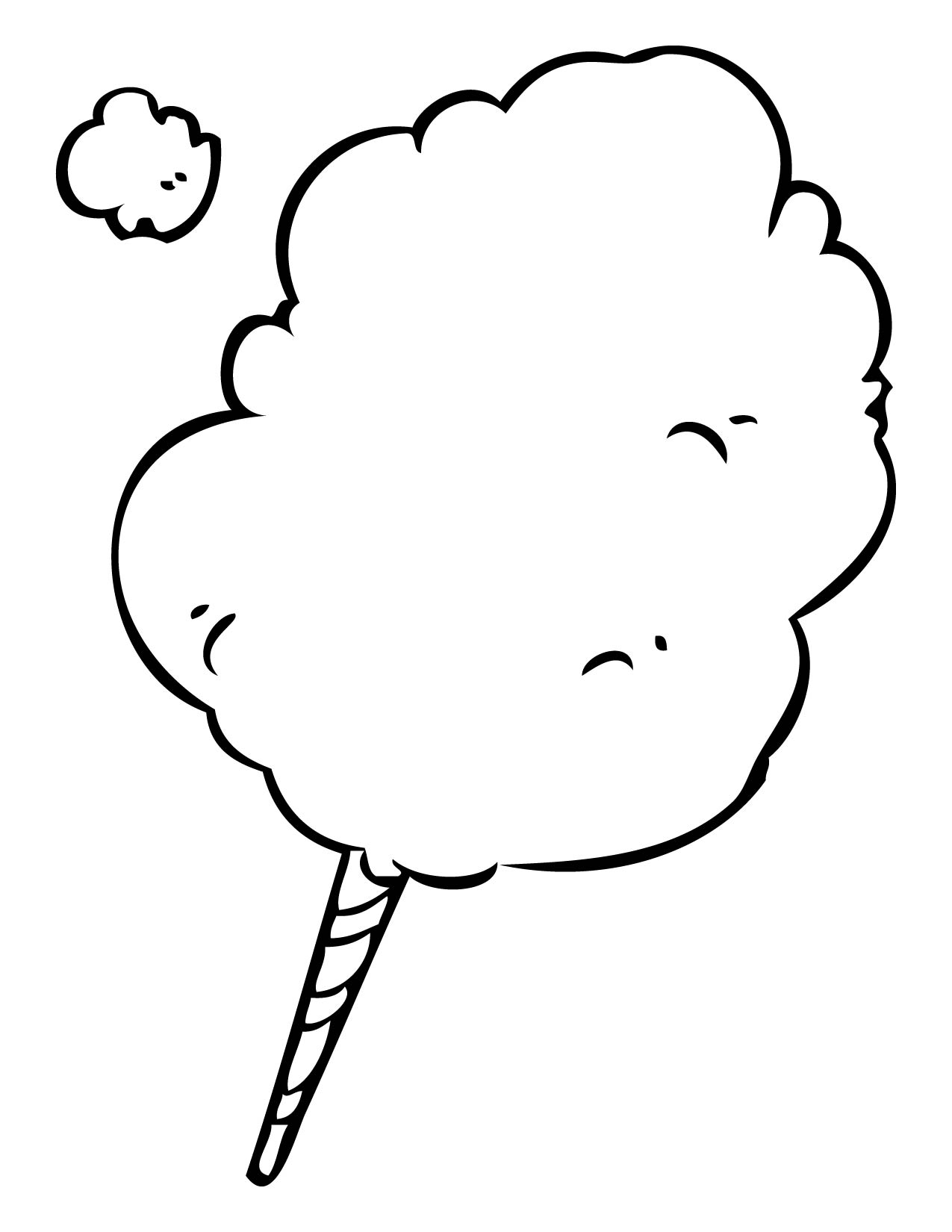 cotton candy clipart black and white