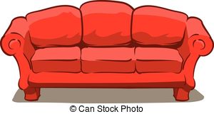 ... Couch - An Illustration of a big comfy red couch