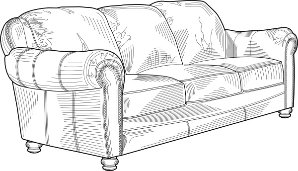 Couch Furniture clip art - Sofa Clipart