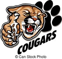 Cougar head art clipart - .