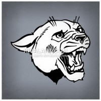 Cougar Mascot Head in Black... Panther Clipart ...