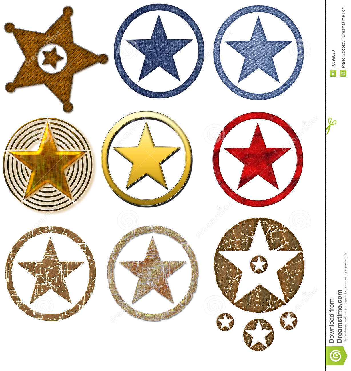 Country Western Clip Art Country Western Star Badges