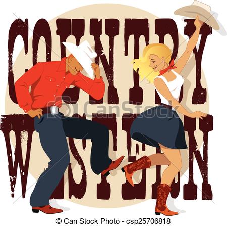 Country western dancing Vector Clipartby Aleutie0/13; Country Western - Young couple dancing Country Western.