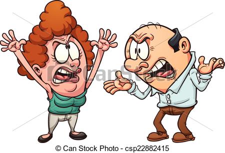 ... Couple arguing - Middle aged couple arguing. Vector clip art.