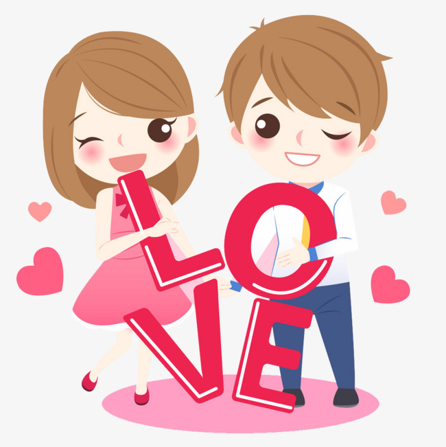 lovely couple, Cartoon, Jane Pen, Word Art PNG Image and Clipart