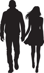 Man And Woman Silhouette Clip Art | Couple Clipart Image - Silhouette of a  couple, a boy and girl holding .