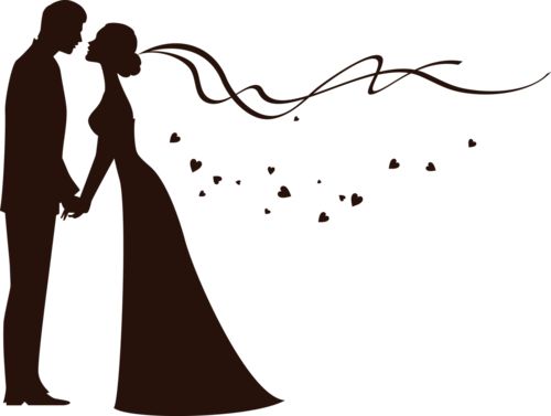 couples ❤ liked on Polyvore - Bride And Groom Silhouette Clip Art