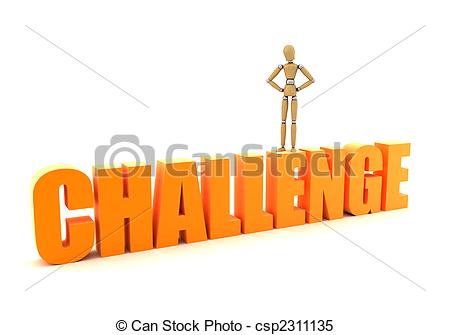 Courage And Risk Clip Artby focalpoint14/772; Challenge - Wooden mannequin  mastering a challenge over.