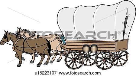 ... Covered Wagon Clipart - c