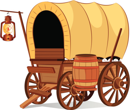 Covered Wagon vector art . - Covered Wagon Clip Art