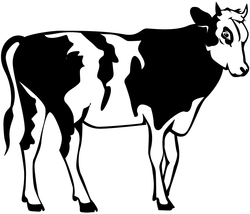 cow clipart black and white - Cow Clipart Black And White