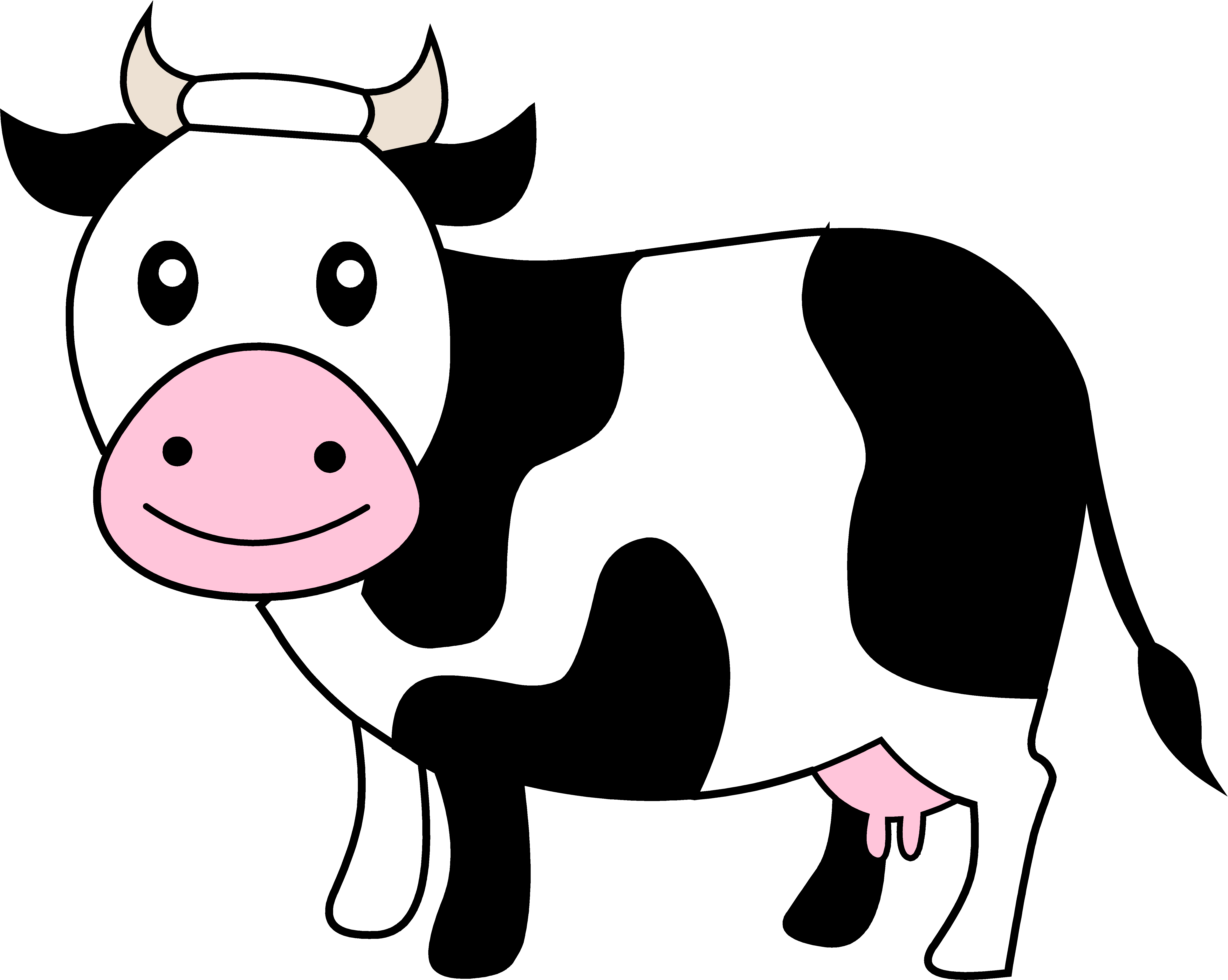 cow head clipart black and white
