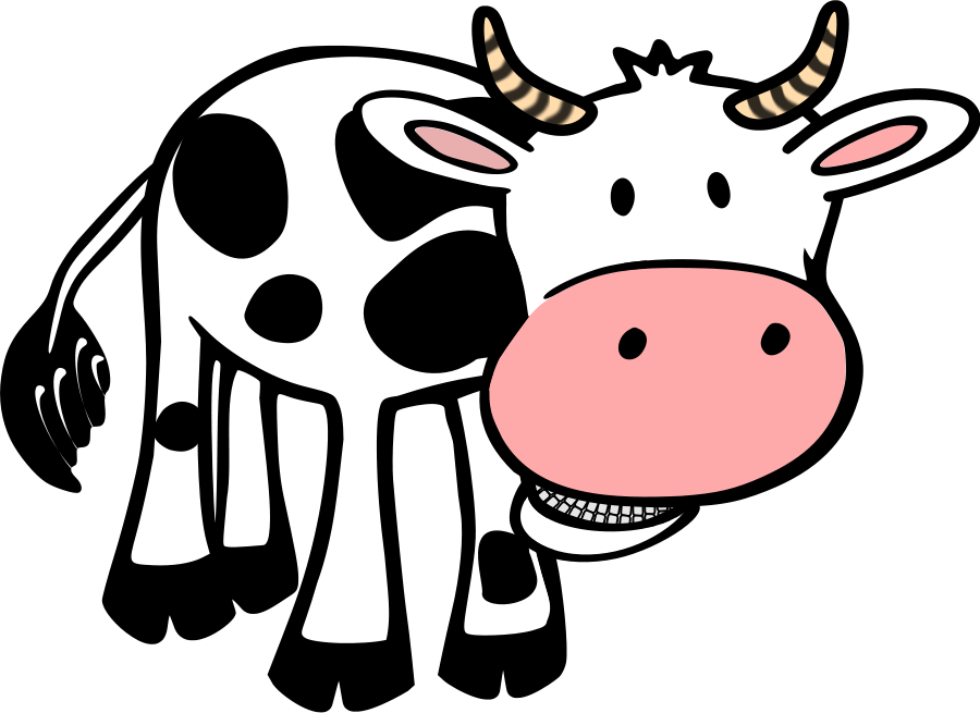 Cow and barn Clipart, vector  - Baby Cow Clipart