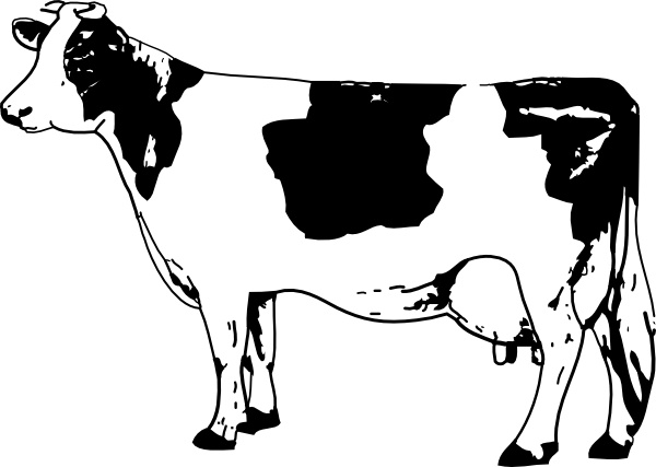 Cow With Black Spots Clip Art