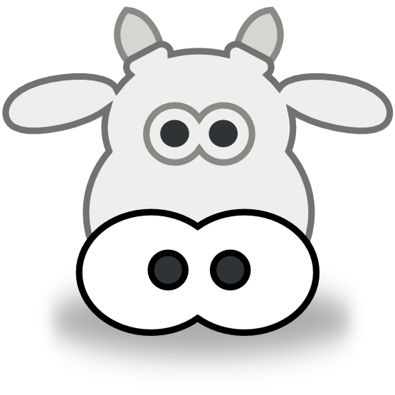 cow head clipart black and wh