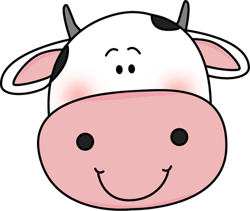 Cow Head with Black Spots - Cow Head Clip Art