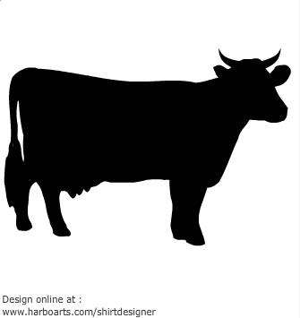 Cow Silhouette - Vector . - Cow Silhouette Clip Art