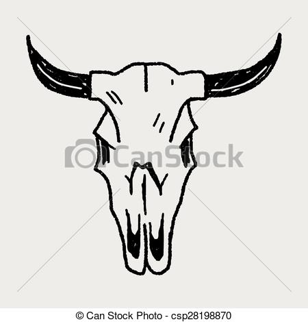 ... cow skull doodle