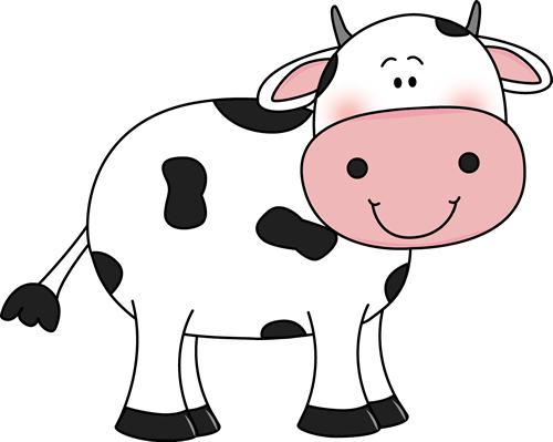 Cow With Black Spots Clip Art Image Cute White Cow With Black Spots