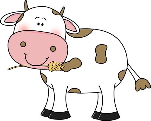 Cow with Wheat in its Mouth