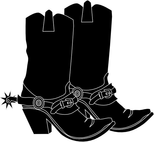 cowboy boots clipart black and white