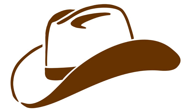 cowboy hat clipart black and white