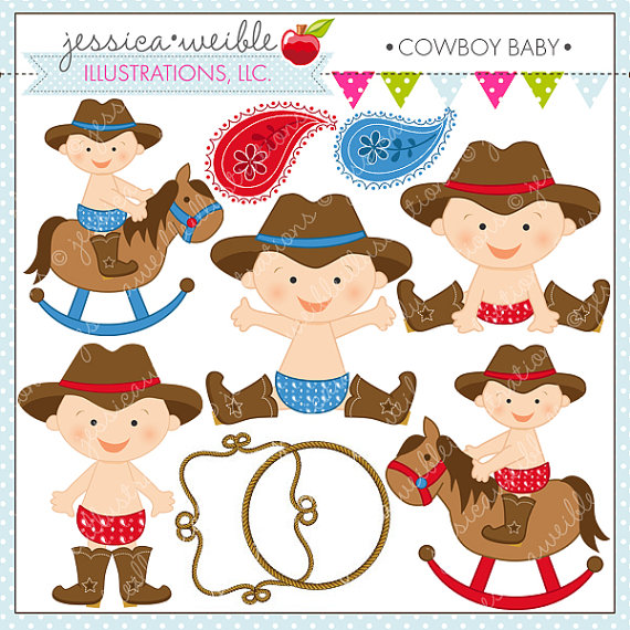 Cowboy Baby Boy Cute Digital  - Baby Cowboy Clipart