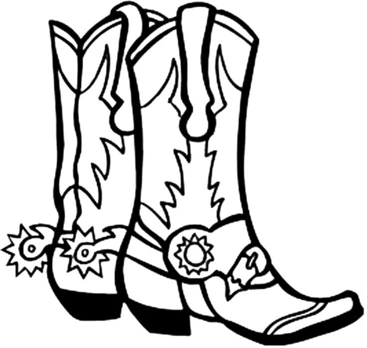 Cowboy boot clip art coloring .