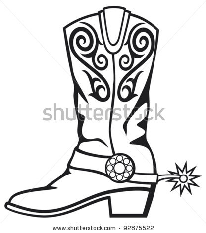 Cowboy Boots Clipart Black And White Clipart Panda Free Clipart