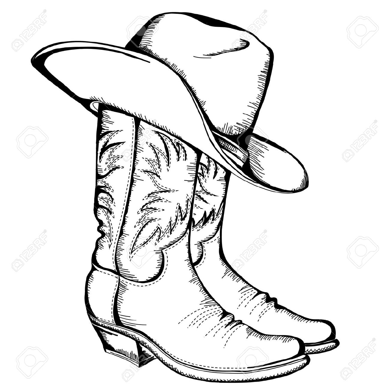 cowboy boots: Cowboy boots an - Cowboy Boots Clipart