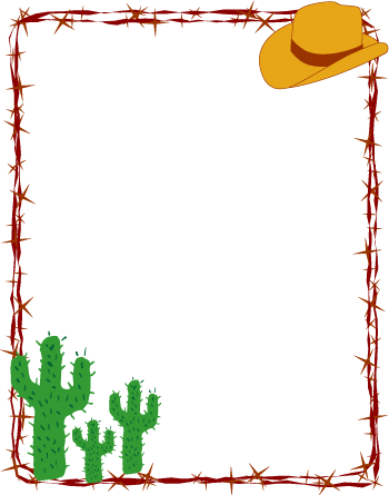Cowboy Clip Art Border Frame - Western Border Clipart