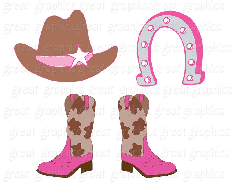 Cowboy Cowgirl Clip Art Printable Digital Cowboy Cowgirl Clipart