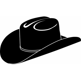 Cowboy hat silhouette clipart .