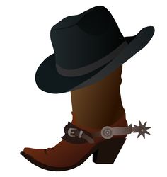 Cowboy Images Clip Art | Free Cowboy Boot with Hat Clip Art