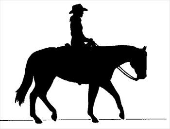 Cowboy on horse silhouette -  - Horse Silhouette Clip Art