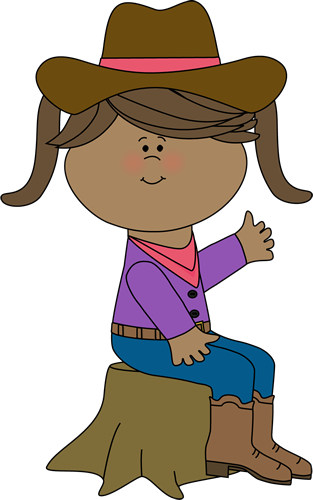 Cowgirl Clipart. Cowgirl Sitting on a Tree .
