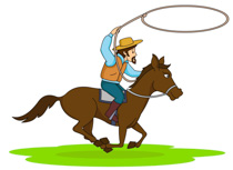 Cowgirl Wearing Boots Dancing - Clipart Cowboy